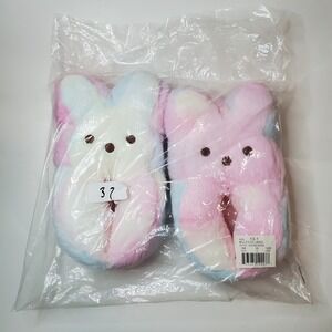Peeps Bunny Slippers Kids Size 13-1 Multicolored Tie Dye Plush SGF8578APX NEW